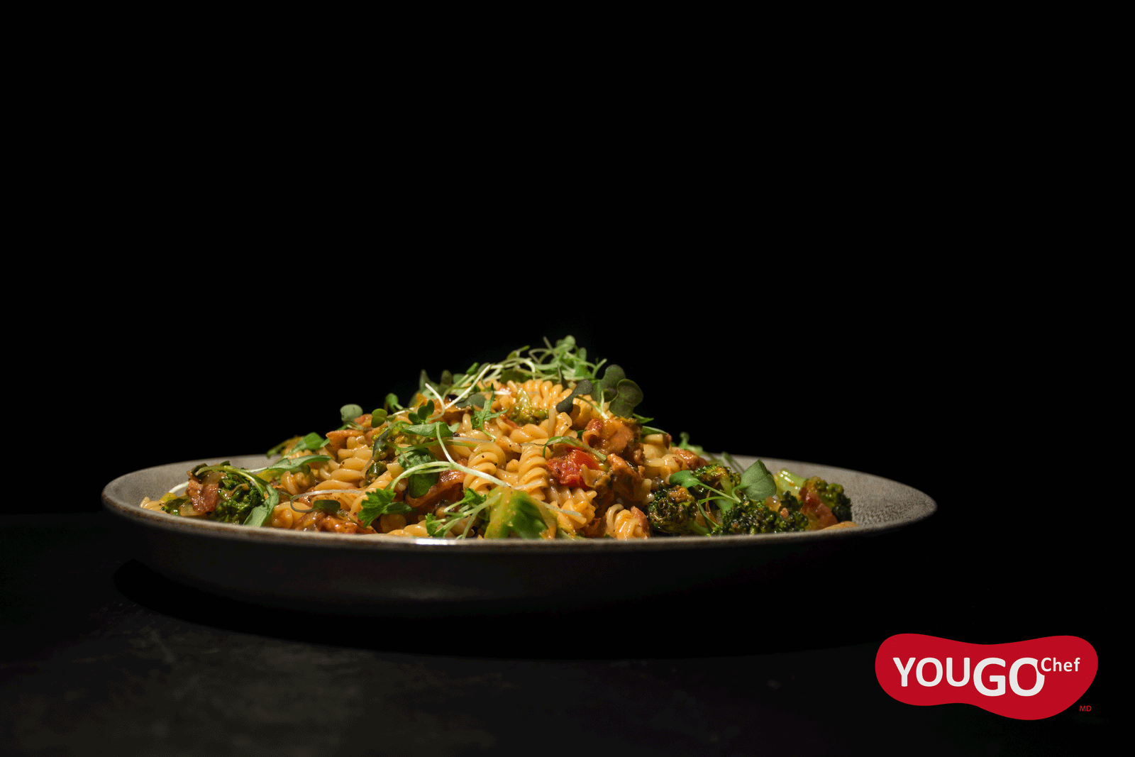 Fusilli rosé au brocoli et bacon