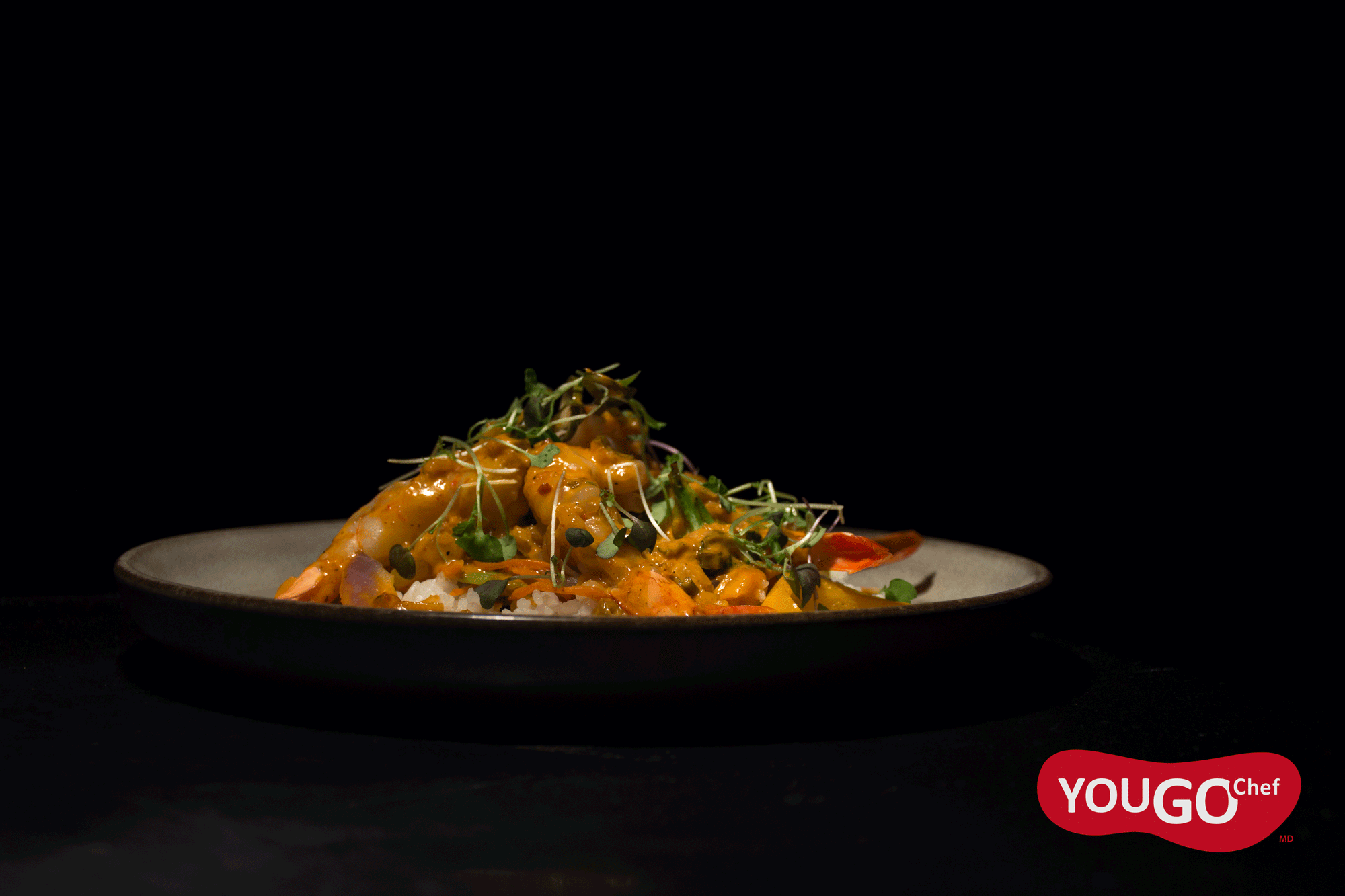 Crevettes sauce crémeuse au chili