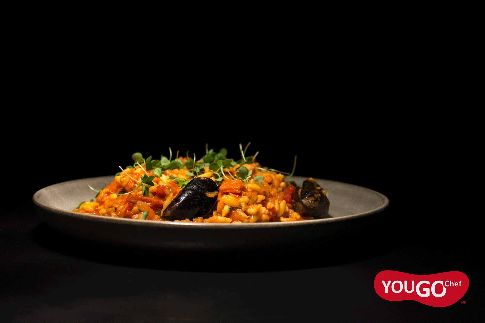 Orzotto style paella aux fruits de mer