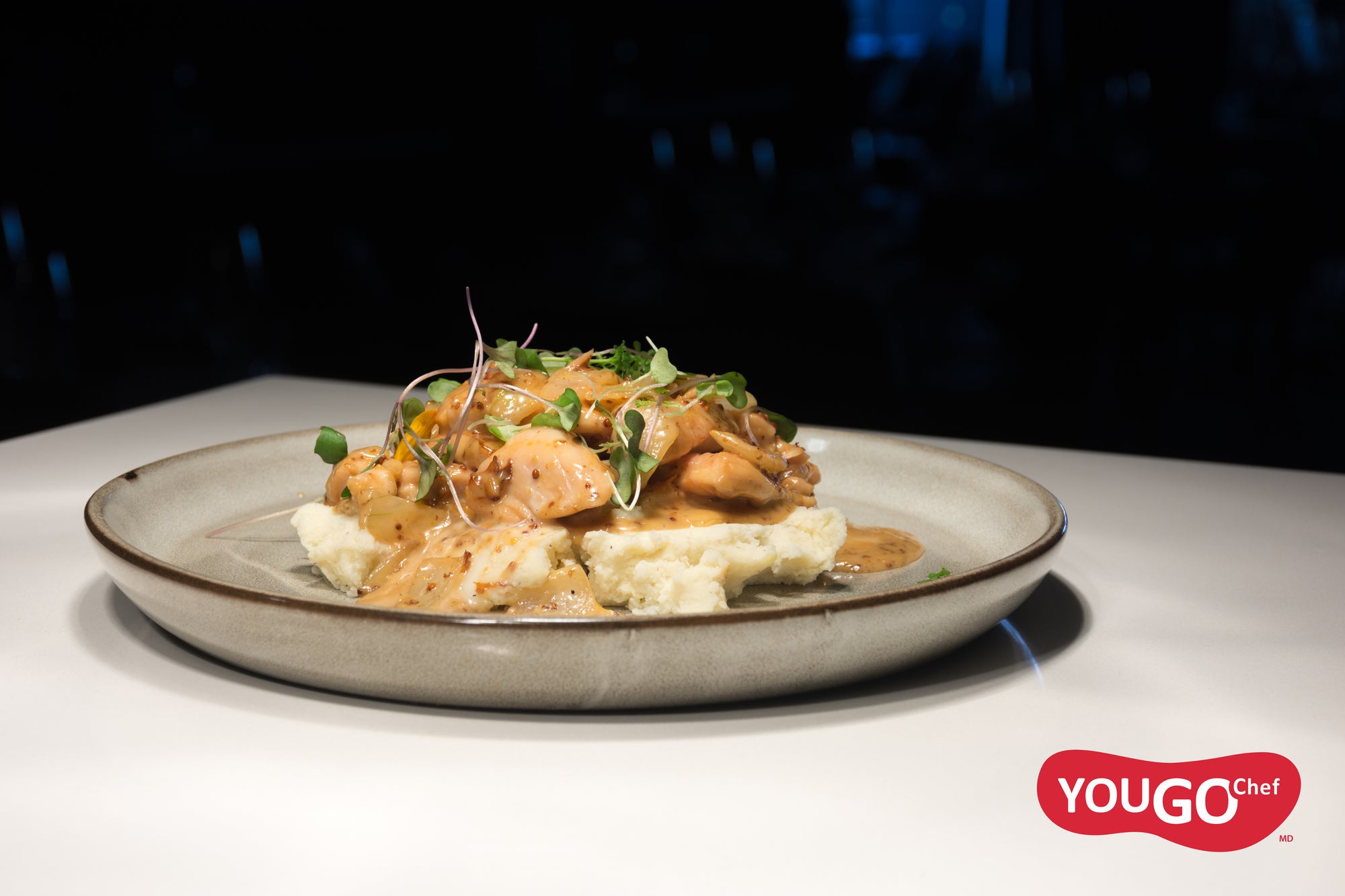 Chicken sautéed with maple and meaux mustard