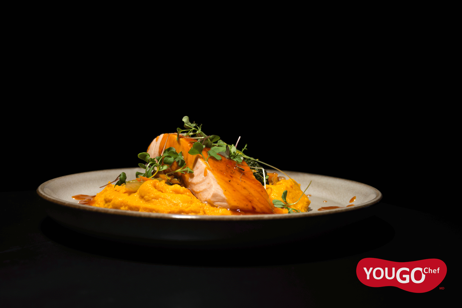 Pavé de saumon poêlé sauce général tao