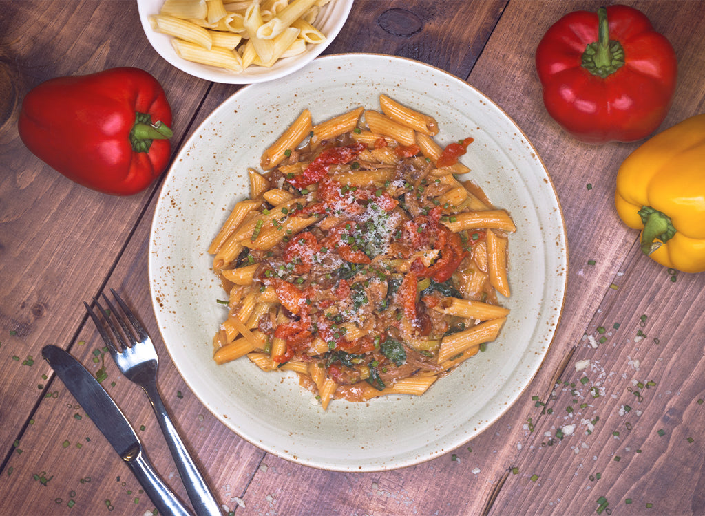 Penne sauce demi glace et crème sûre